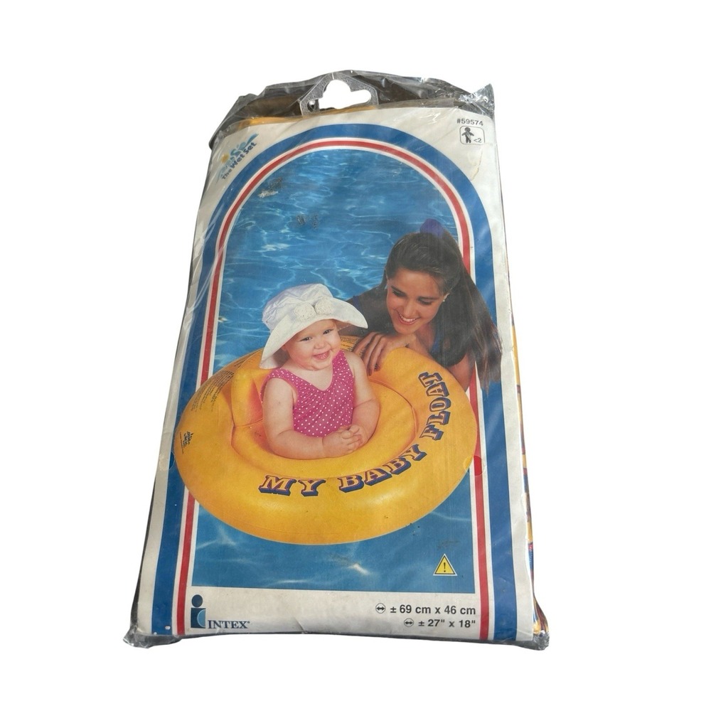 New Intex The Wet Set My Baby Round Yellow Pool Float NOS 1999